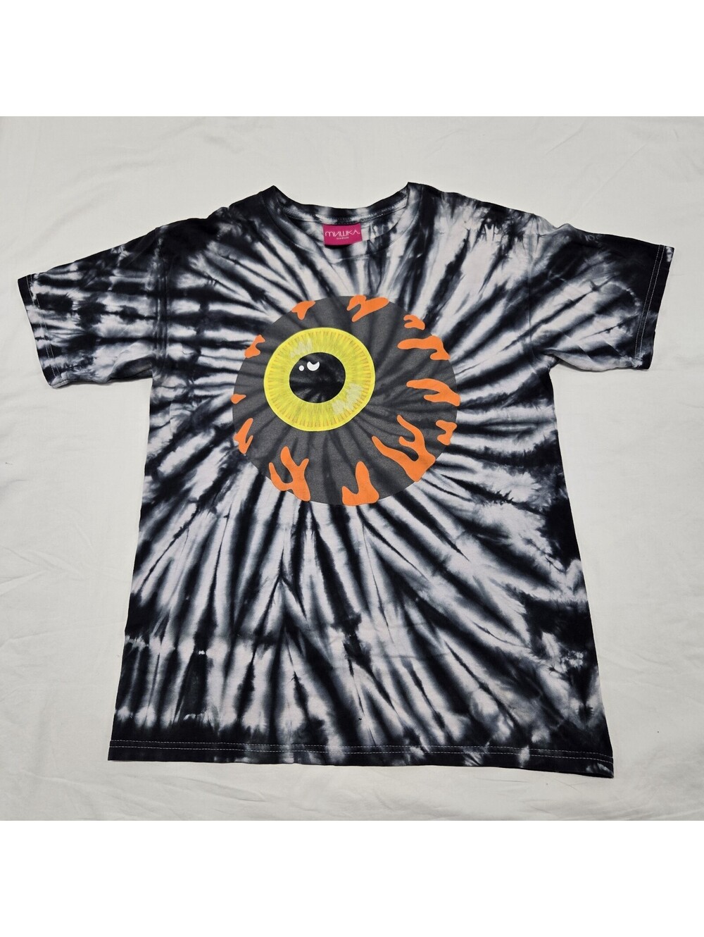 Size MEDIUM Mishka NYC MNWKA Keep Watch Eyeball T-Shirt Black White Tie Dye USA